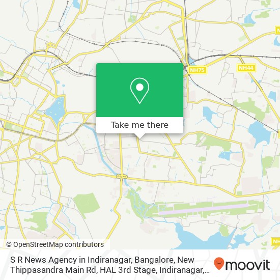 S R News Agency in Indiranagar, Bangalore, New Thippasandra Main Rd, HAL 3rd Stage, Indiranagar, Be map
