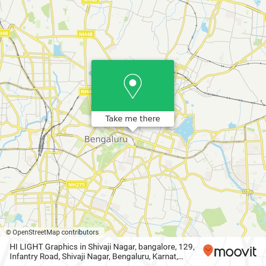 HI LIGHT Graphics in Shivaji Nagar, bangalore, 129, Infantry Road, Shivaji Nagar, Bengaluru, Karnat map