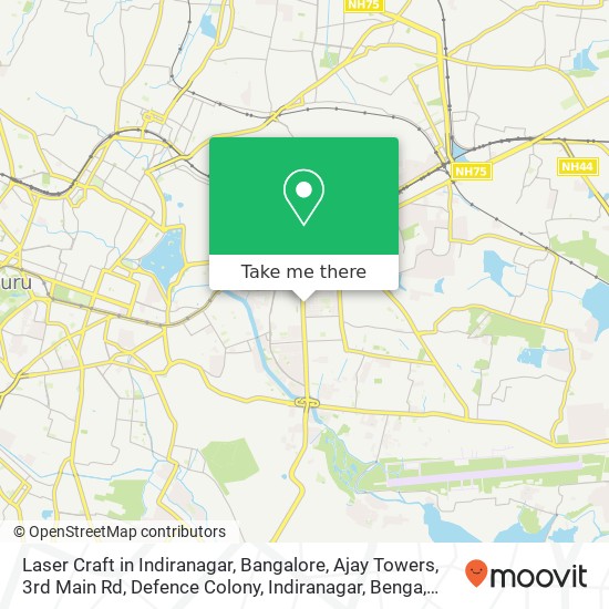 Laser Craft in Indiranagar, Bangalore, Ajay Towers, 3rd Main Rd, Defence Colony, Indiranagar, Benga map