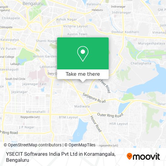 YSECIT Softwares India Pvt Ltd in Koramangala map