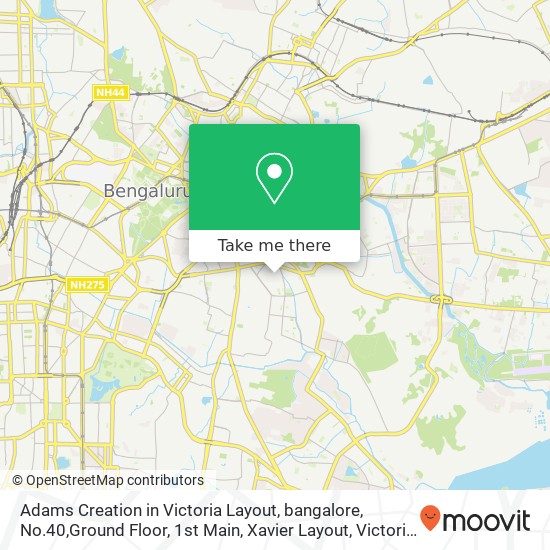 Adams Creation in Victoria Layout, bangalore, No.40,Ground Floor, 1st Main, Xavier Layout, Victoria map