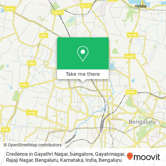 Credence in Gayathri Nagar, bangalore, Gayatrinagar, Rajaji Nagar, Bengaluru, Karnataka, India map