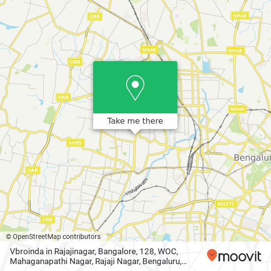 Vbroinda in Rajajinagar, Bangalore, 128, WOC, Mahaganapathi Nagar, Rajaji Nagar, Bengaluru, Karnata map