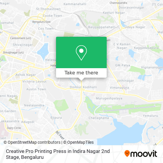 Creative Pro Printing Press in Indira Nagar 2nd Stage map