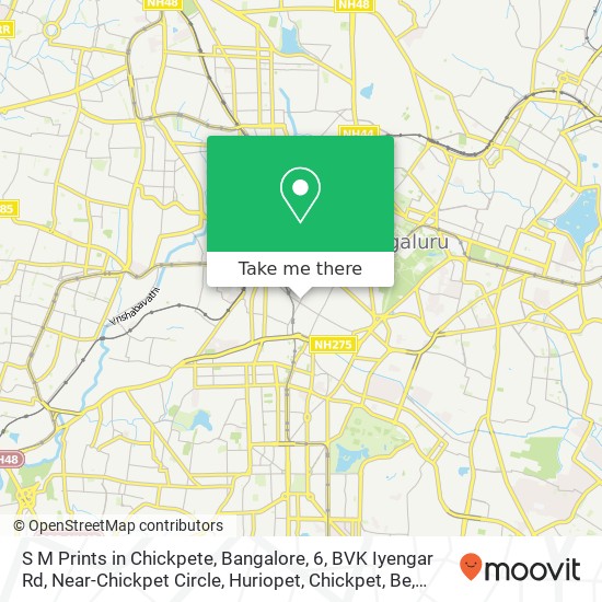 S M Prints in Chickpete, Bangalore, 6, BVK Iyengar Rd, Near-Chickpet Circle, Huriopet, Chickpet, Be map