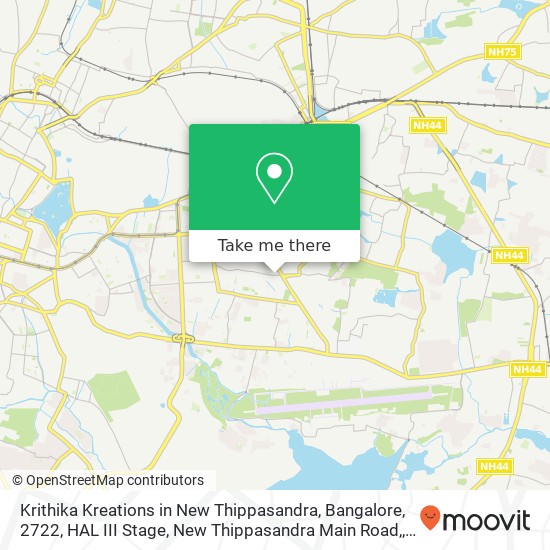 Krithika Kreations in New Thippasandra, Bangalore, 2722, HAL III Stage, New Thippasandra Main Road, map