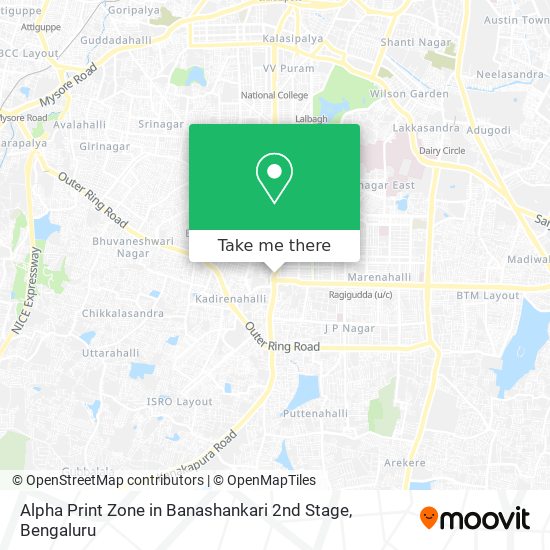 Alpha Print Zone in Banashankari 2nd Stage map