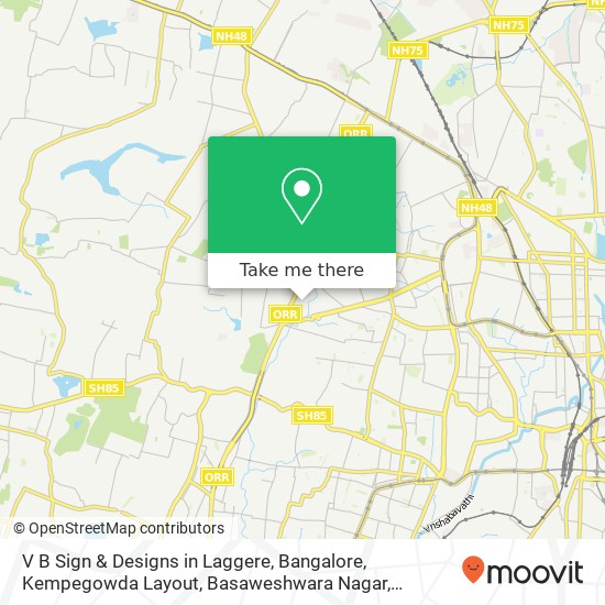 V B Sign & Designs in Laggere, Bangalore, Kempegowda Layout, Basaweshwara Nagar, Bengaluru, Karnata map