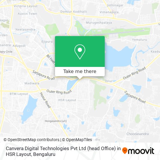 Canvera Digital Technologies Pvt Ltd (head Office) in HSR Layout map