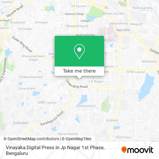 Vinayaka Digital Press in Jp Nagar 1st Phase map