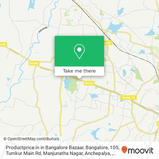 Productprice.in in Bangalore Bazaar, Bangalore, 105, Tumkur Main Rd, Manjunatha Nagar, Anchepalya, map