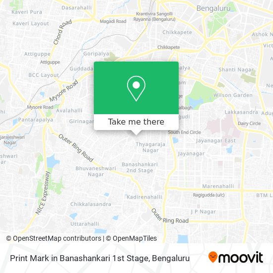 Print Mark in Banashankari 1st Stage map