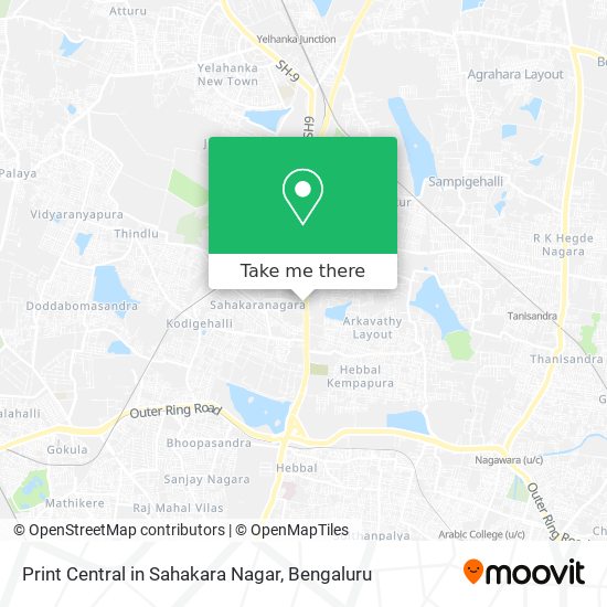 Print Central in Sahakara Nagar map