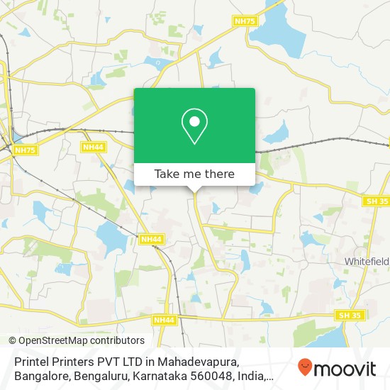 Printel Printers PVT LTD in Mahadevapura, Bangalore, Bengaluru, Karnataka 560048, India map