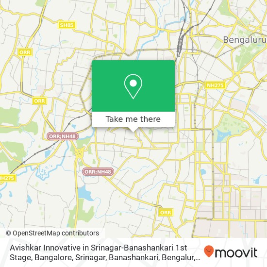 Avishkar Innovative in Srinagar-Banashankari 1st Stage, Bangalore, Srinagar, Banashankari, Bengalur map