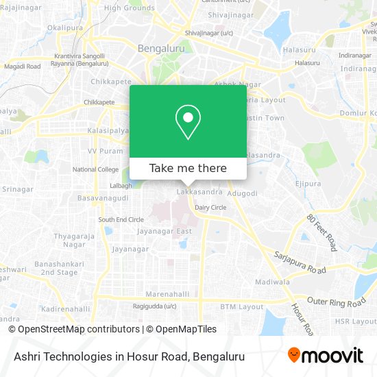 Ashri Technologies in Hosur Road map