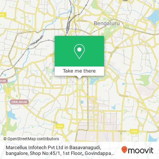 Marcellus Infotech Pvt Ltd in Basavanagudi, bangalore, Shop No:45 / 1, 1st Floor,, Govindappa Road, B map