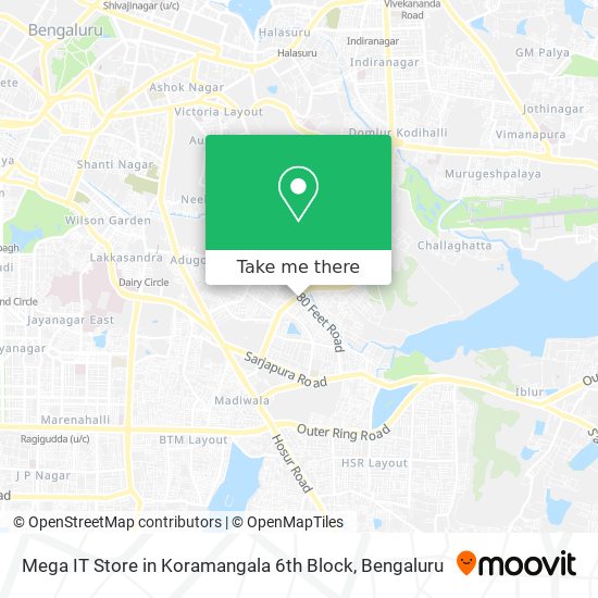 Mega IT Store in Koramangala 6th Block map