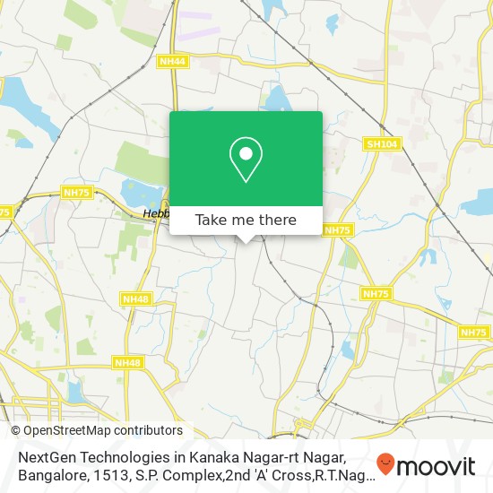 NextGen Technologies in Kanaka Nagar-rt Nagar, Bangalore, 1513, S.P. Complex,2nd 'A' Cross,R.T.Naga map