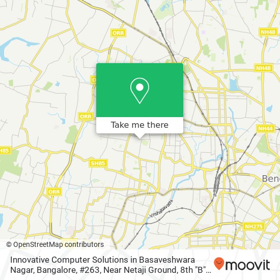 Innovative Computer Solutions in Basaveshwara Nagar, Bangalore, #263, Near Netaji Ground, 8th "B" M map