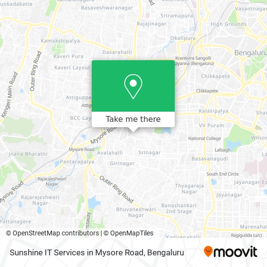 Sunshine IT Services in Mysore Road map