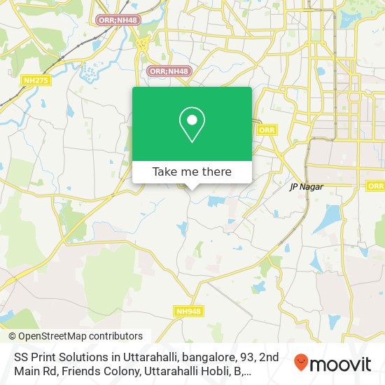 SS Print Solutions in Uttarahalli, bangalore, 93, 2nd Main Rd, Friends Colony, Uttarahalli Hobli, B map