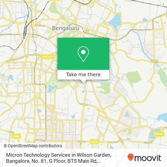 Micron Technology Services in Wilson Garden, Bangalore, No. 81, G Floor, BTS Main Rd, Chinnayanpaly map