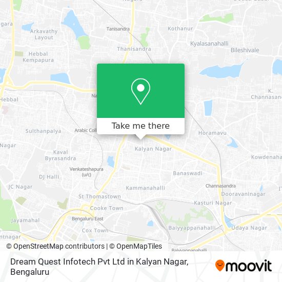 Dream Quest Infotech Pvt Ltd in Kalyan Nagar map