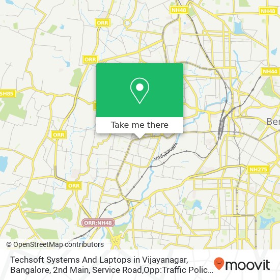 Techsoft Systems And Laptops in Vijayanagar, Bangalore, 2nd Main, Service Road,Opp:Traffic Police S map