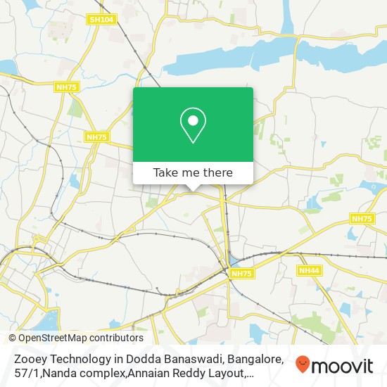 Zooey Technology in Dodda Banaswadi, Bangalore, 57 / 1,Nanda complex,Annaian Reddy Layout, Ramamurthy map