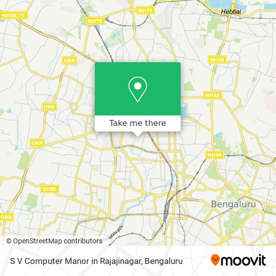 S V Computer Manor in Rajajinagar map