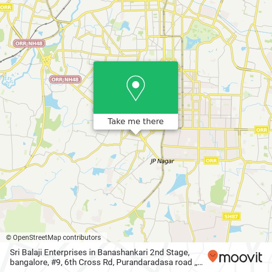 Sri Balaji Enterprises in Banashankari 2nd Stage, bangalore, #9, 6th Cross Rd, Purandaradasa road , map