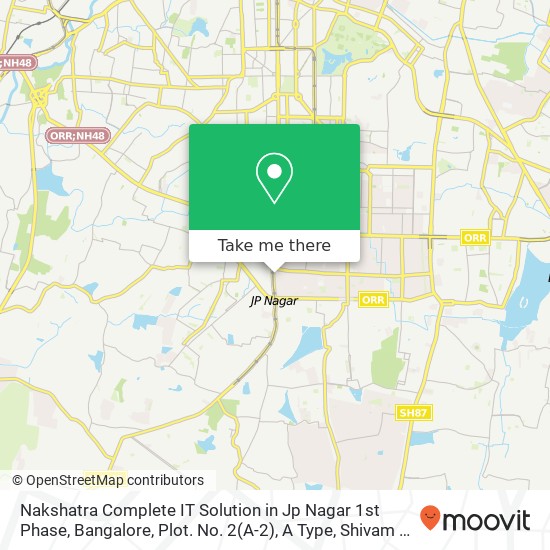 Nakshatra Complete IT Solution in Jp Nagar 1st Phase, Bangalore, Plot. No. 2(A-2), A Type, Shivam A map