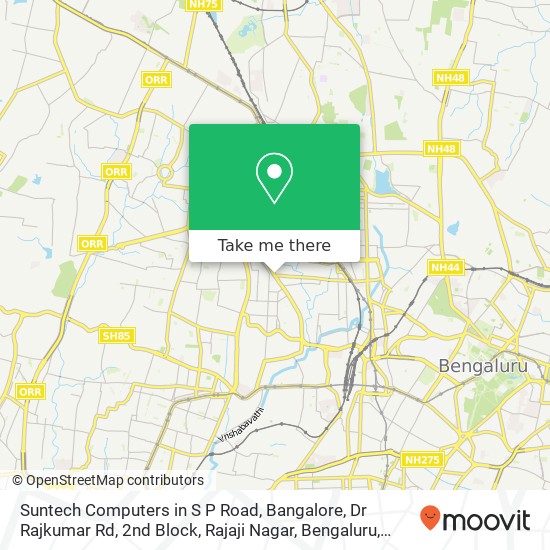 Suntech Computers in S P Road, Bangalore, Dr Rajkumar Rd, 2nd Block, Rajaji Nagar, Bengaluru, Karna map