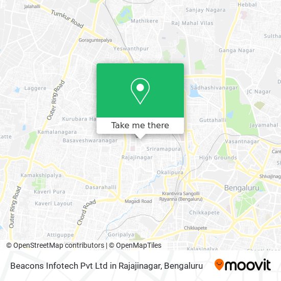 Beacons Infotech Pvt Ltd in Rajajinagar map