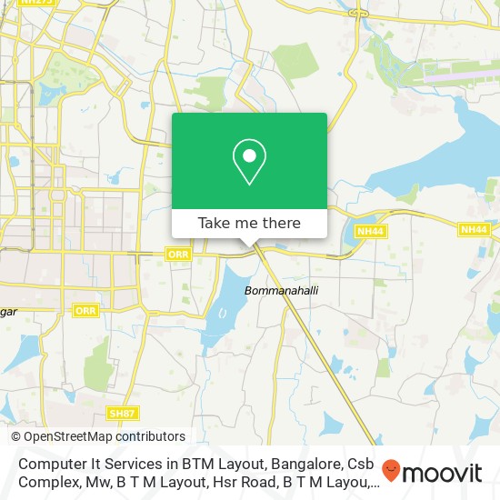 Computer It Services in BTM Layout, Bangalore, Csb Complex, Mw, B T M Layout, Hsr Road, B T M Layou map