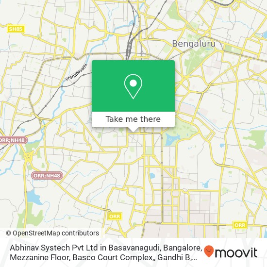 Abhinav Systech Pvt Ltd in Basavanagudi, Bangalore, Mezzanine Floor, Basco Court Complex,, Gandhi B map