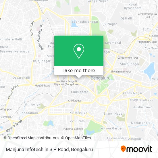 Manjuna Infotech in S P Road map