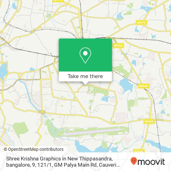 Shree Krishna Graphics in New Thippasandra, bangalore, 9, 121 / 1, GM Palya Main Rd, Cauveri Colony, map