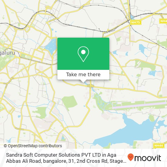Sandra Soft Computer Solutions PVT LTD in Aga Abbas Ali Road, bangalore, 31, 2nd Cross Rd, Stage 2, map