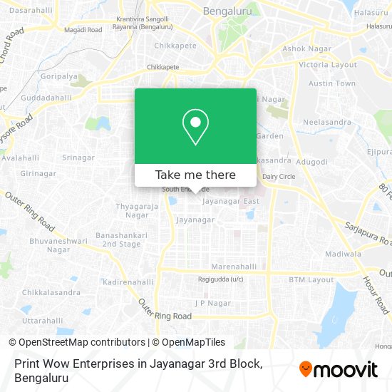 Print Wow Enterprises in Jayanagar 3rd Block map