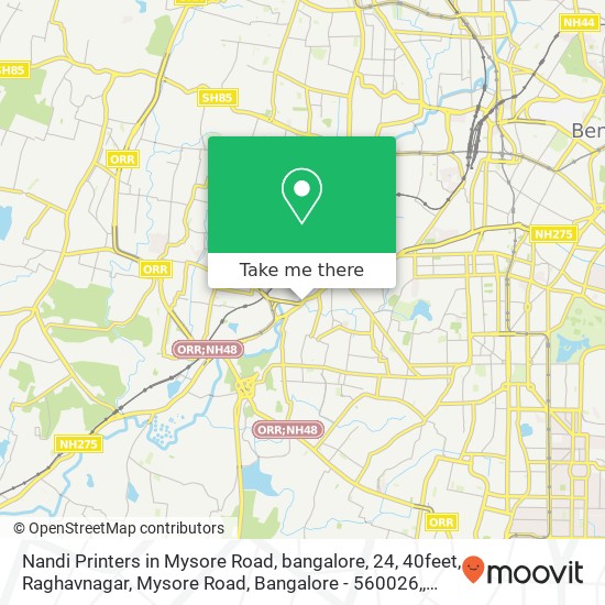 Nandi Printers in Mysore Road, bangalore, 24, 40feet, Raghavnagar, Mysore Road, Bangalore - 560026, map