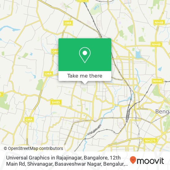 Universal Graphics in Rajajinagar, Bangalore, 12th Main Rd, Shivanagar, Basaveshwar Nagar, Bengalur map