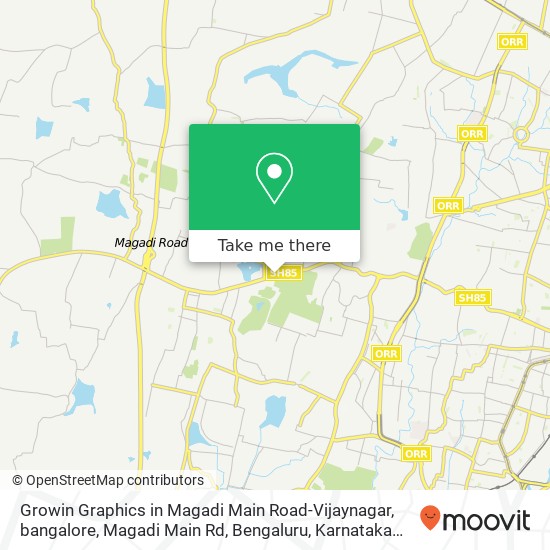 Growin Graphics in Magadi Main Road-Vijaynagar, bangalore, Magadi Main Rd, Bengaluru, Karnataka 560 map