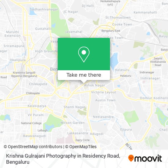 Krishna Gulrajani Photography in Residency Road map