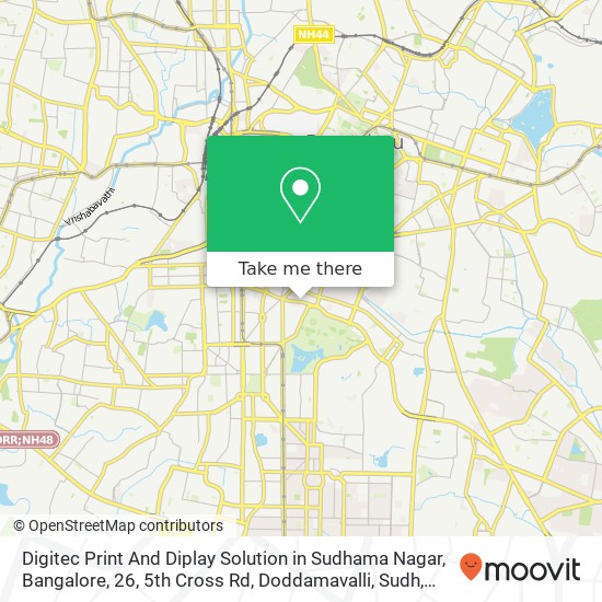 Digitec Print And Diplay Solution in Sudhama Nagar, Bangalore, 26, 5th Cross Rd, Doddamavalli, Sudh map