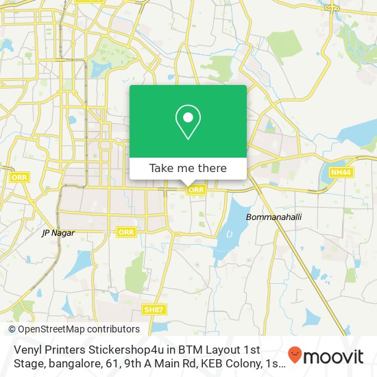 Venyl Printers Stickershop4u in BTM Layout 1st Stage, bangalore, 61, 9th A Main Rd, KEB Colony, 1st map