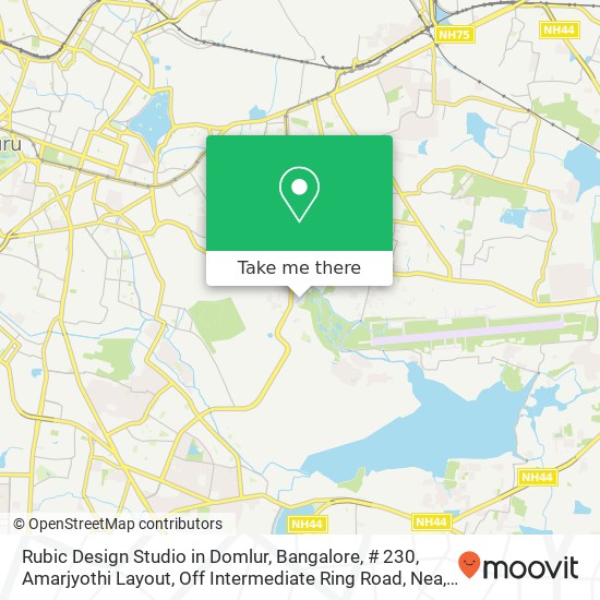 Rubic Design Studio in Domlur, Bangalore, # 230, Amarjyothi Layout, Off Intermediate Ring Road, Nea map