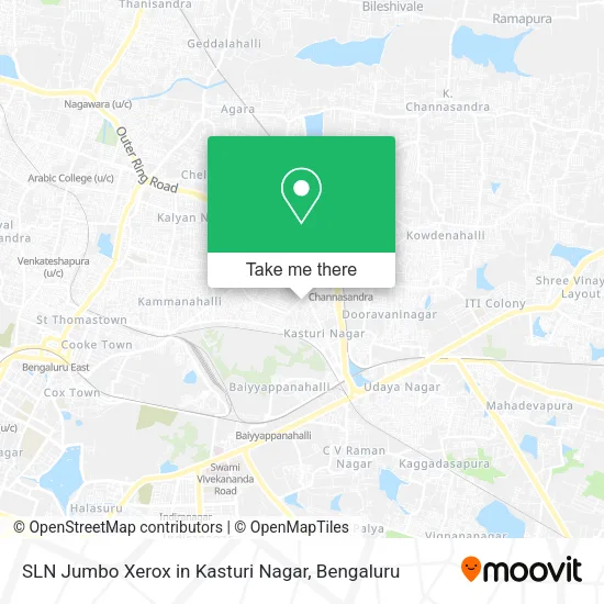 SLN Jumbo Xerox in Kasturi Nagar map
