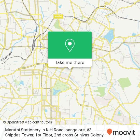 Maruthi Stationery in K H Road, bangalore, #3, Shipdas Tower, 1st Floor, 2nd cross Srinivas Colony map